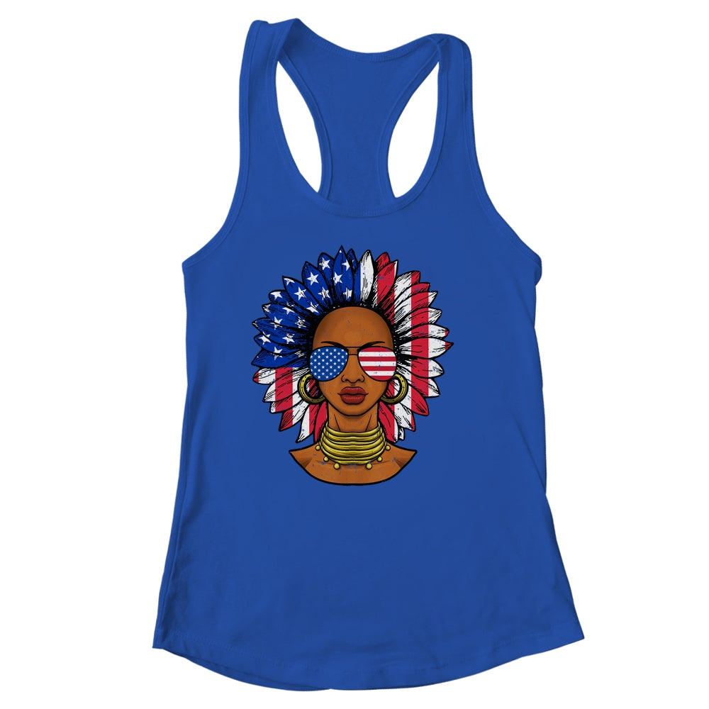 Afro Sunflower African American 4th Of July Melanin Shirt & Tank Top | siriusteestore
