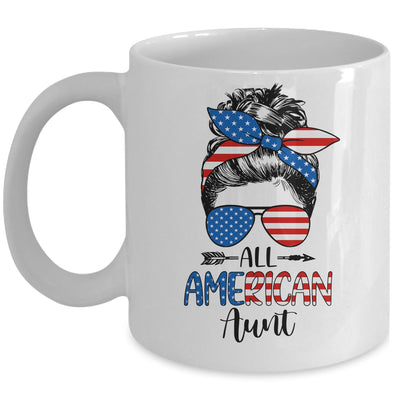 All American Aunt Happy 4th July Day Messy Hair Mug | siriusteestore