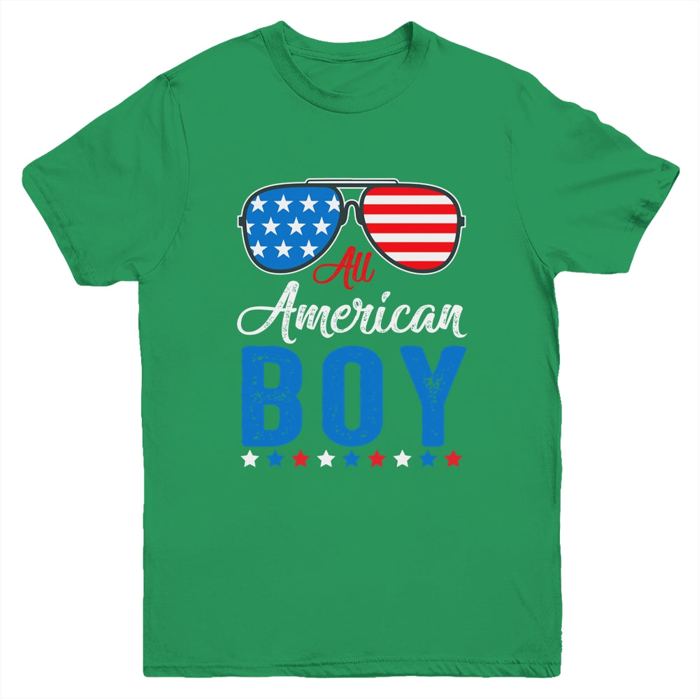 All American Boy 4th Of July Boy Kids Teens Sunglasses Youth Shirt | siriusteestore