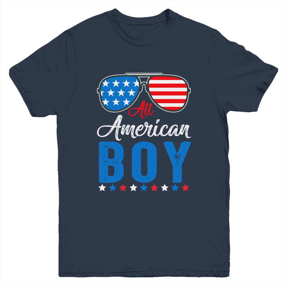 All American Boy 4th Of July Boy Kids Teens Sunglasses Youth Shirt | siriusteestore