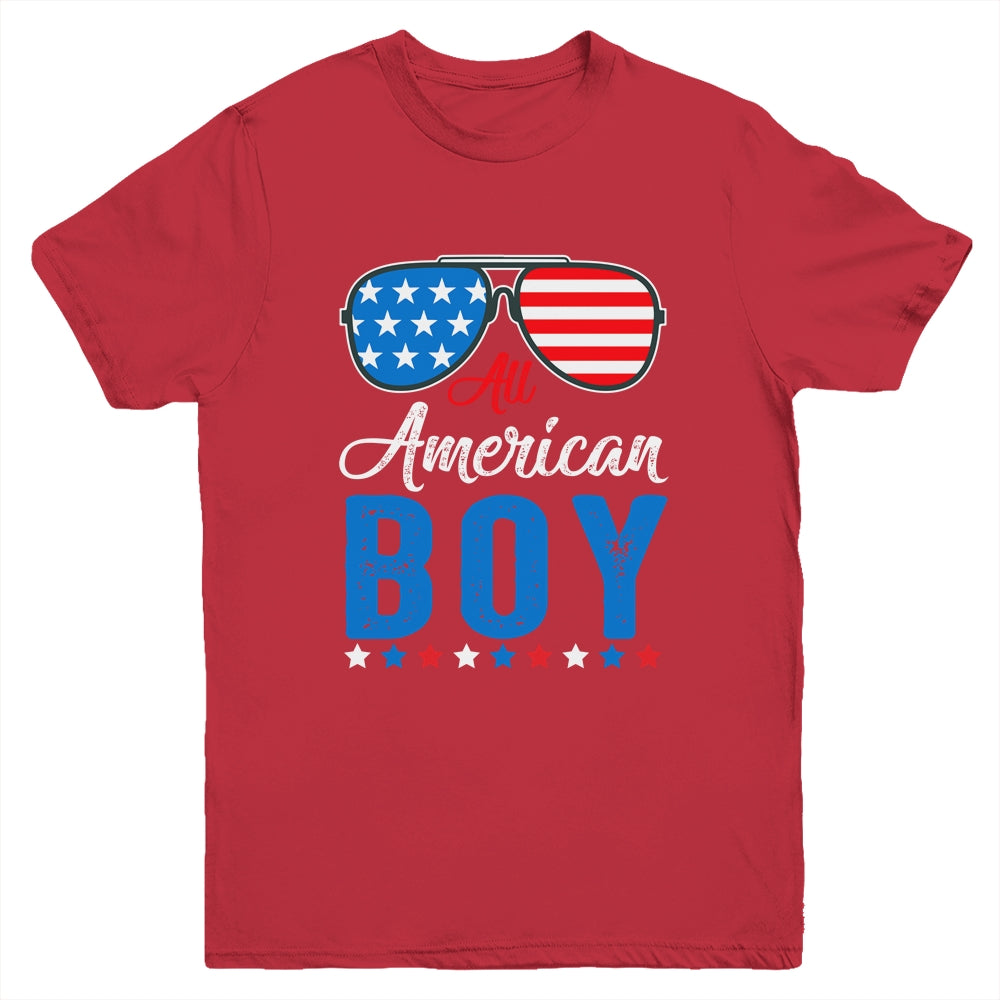 All American Boy 4th Of July Boy Kids Teens Sunglasses Youth Shirt | siriusteestore