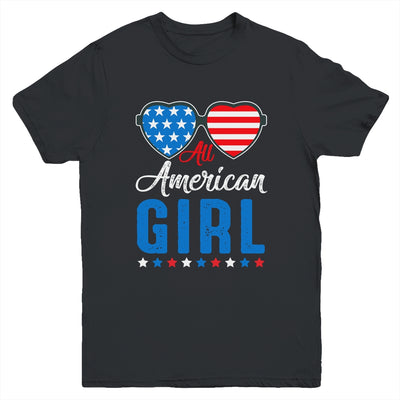 All American Girl 4th Of July Girls Kids Teens Sunglasses Youth Shirt | siriusteestore