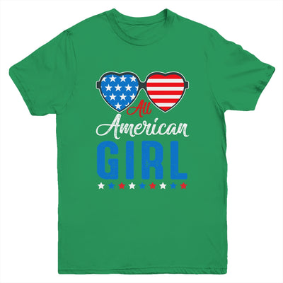 All American Girl 4th Of July Girls Kids Teens Sunglasses Youth Shirt | siriusteestore