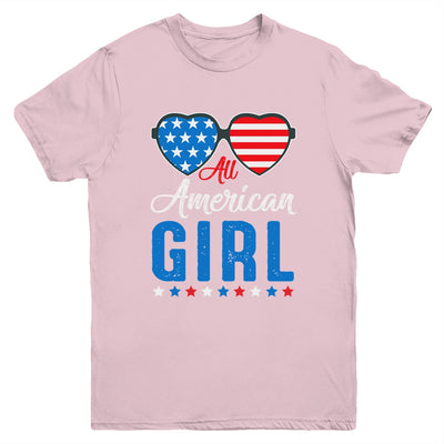 All American Girl 4th Of July Girls Kids Teens Sunglasses Youth Shirt | siriusteestore