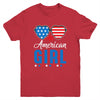 All American Girl 4th Of July Girls Kids Teens Sunglasses Youth Shirt | siriusteestore