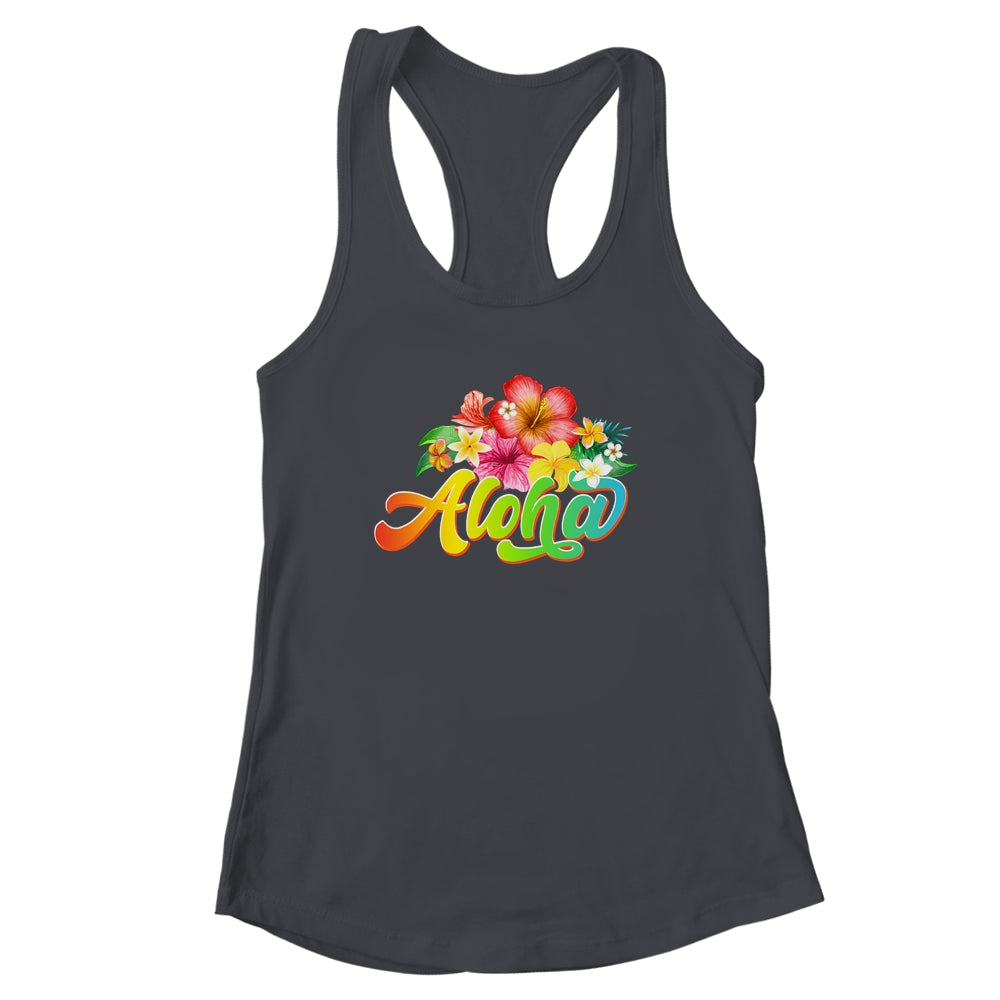 Aloha Flowers Hawaiian Funny Hawaii Beach Luau Party Shirt & Tank Top | siriusteestore