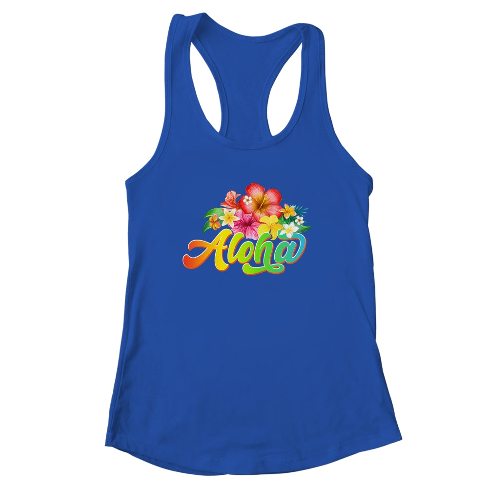 Aloha Flowers Hawaiian Funny Hawaii Beach Luau Party Shirt & Tank Top | siriusteestore