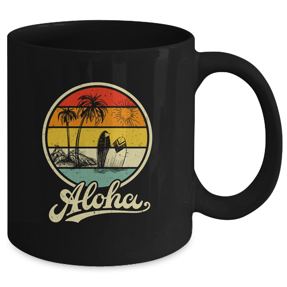 Aloha Hawaii Hawaiian For Boys Girls Palm Tree Surf Mug | siriusteestore