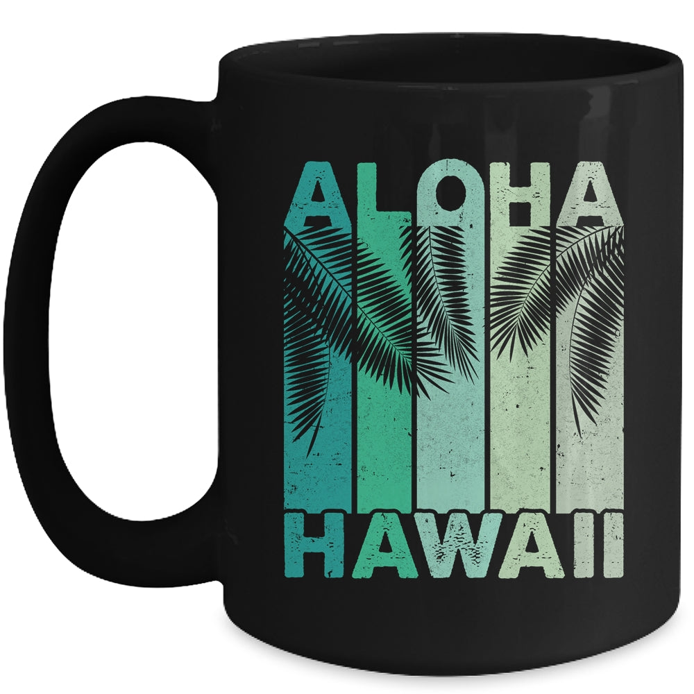 Aloha Hawaii Hawaiian Island Palm Beach Retro Mug | siriusteestore