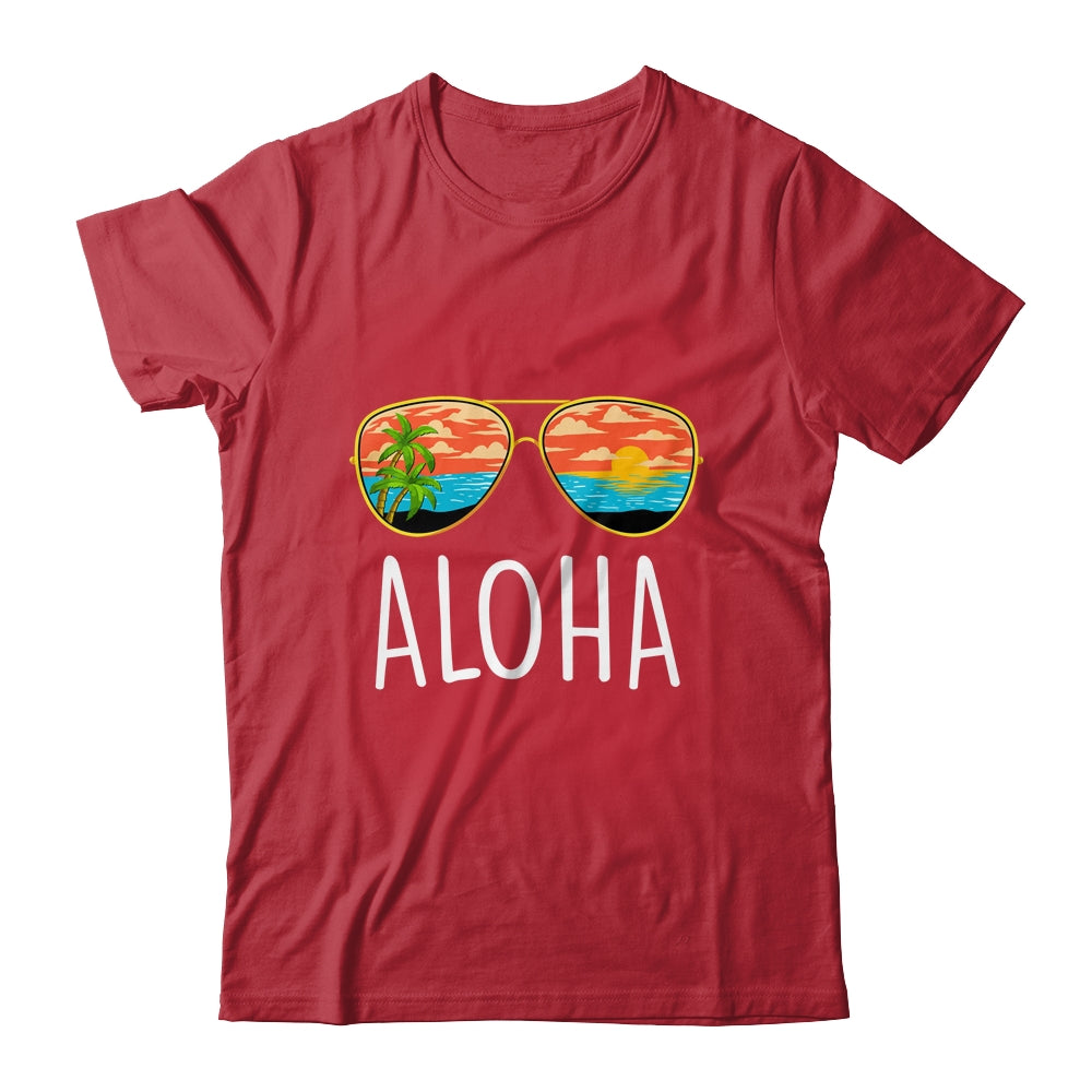 Aloha Hawaii Hawaiian Island Sunglasses Palm Trees Beach Shirt & Tank Top | siriusteestore