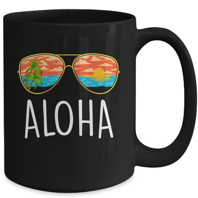 Aloha Hawaii Hawaiian Island Sunglasses Palm Trees Beach Mug | siriusteestore