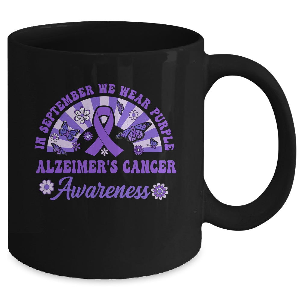 Alzheimer's Awareness In September We Wear Purple Groovy Mug | siriusteestore