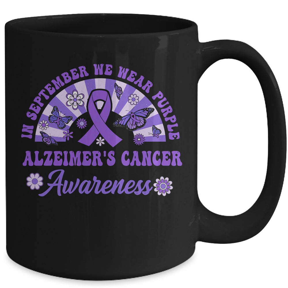 Alzheimer's Awareness In September We Wear Purple Groovy Mug | siriusteestore