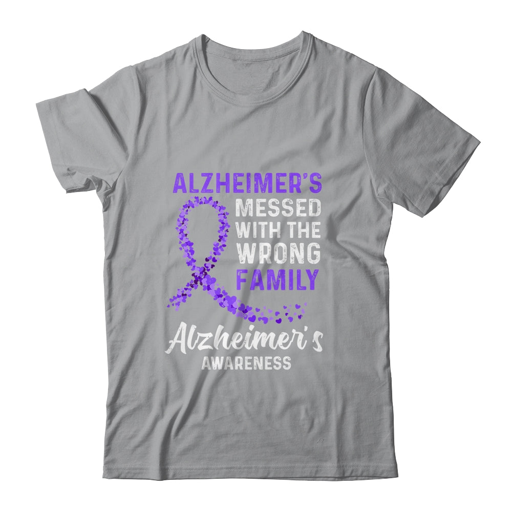 Alzheimer's Awareness Messed With The Wrong Family Support Shirt & Hoodie | siriusteestore