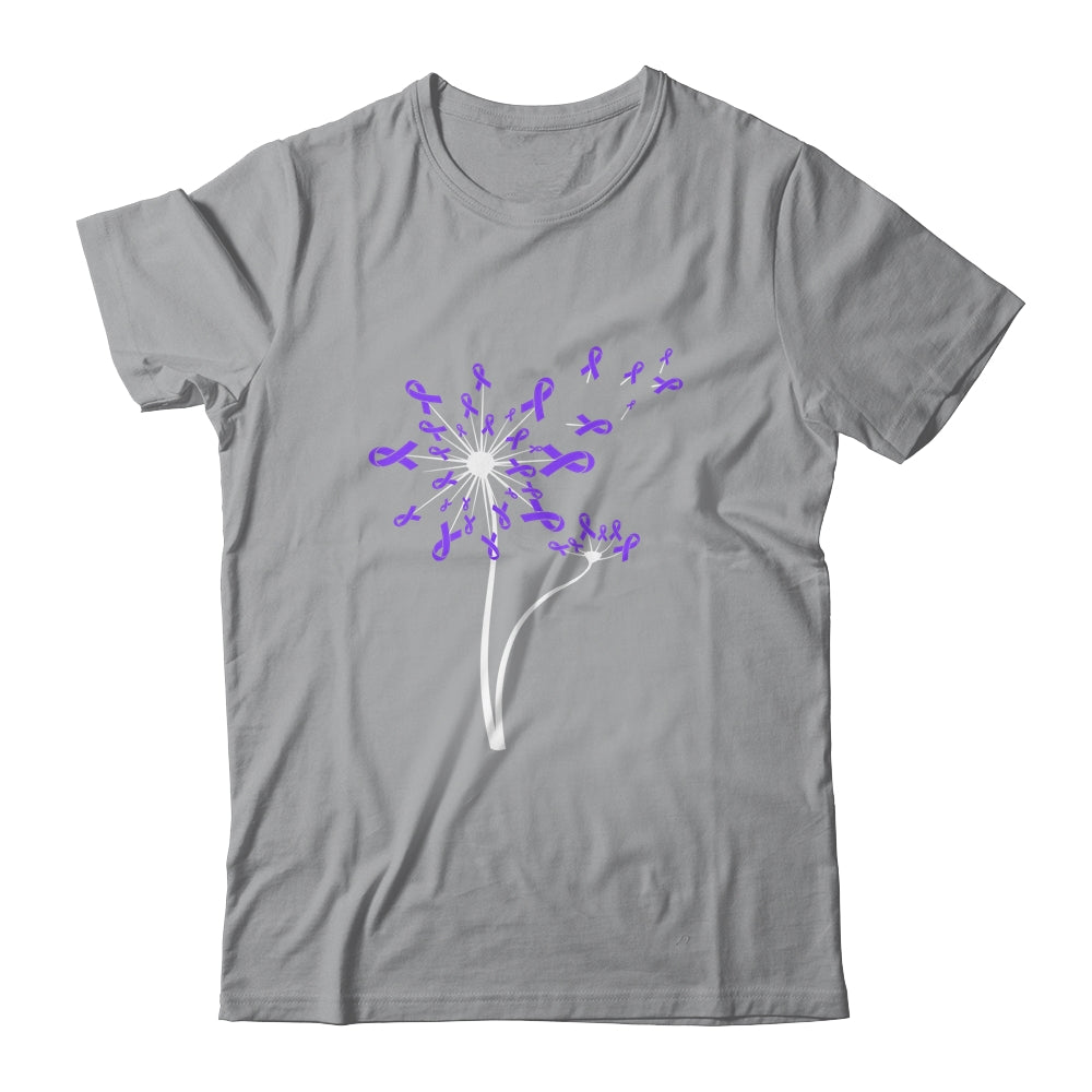 Alzheimer's Lupus Epilepsy Awareness Dandelion Purple Ribbon Shirt & Tank Top | siriusteestore