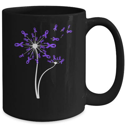 Alzheimer's Lupus Epilepsy Awareness Dandelion Purple Ribbon Mug | siriusteestore
