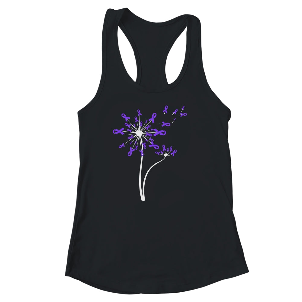 Alzheimer's Lupus Epilepsy Awareness Dandelion Purple Ribbon Shirt & Tank Top | siriusteestore