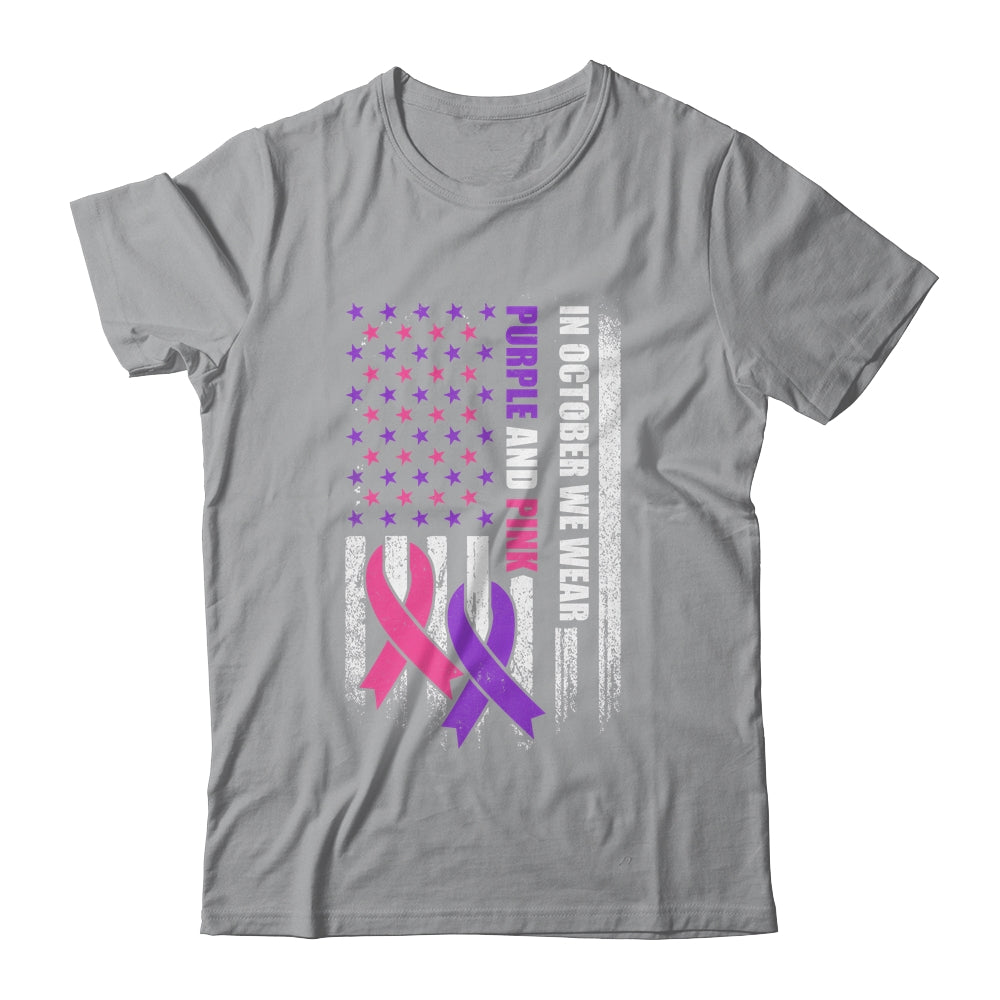 American Flag Breast Cancer And Domestic Violence Awareness Shirt & Hoodie | siriusteestore