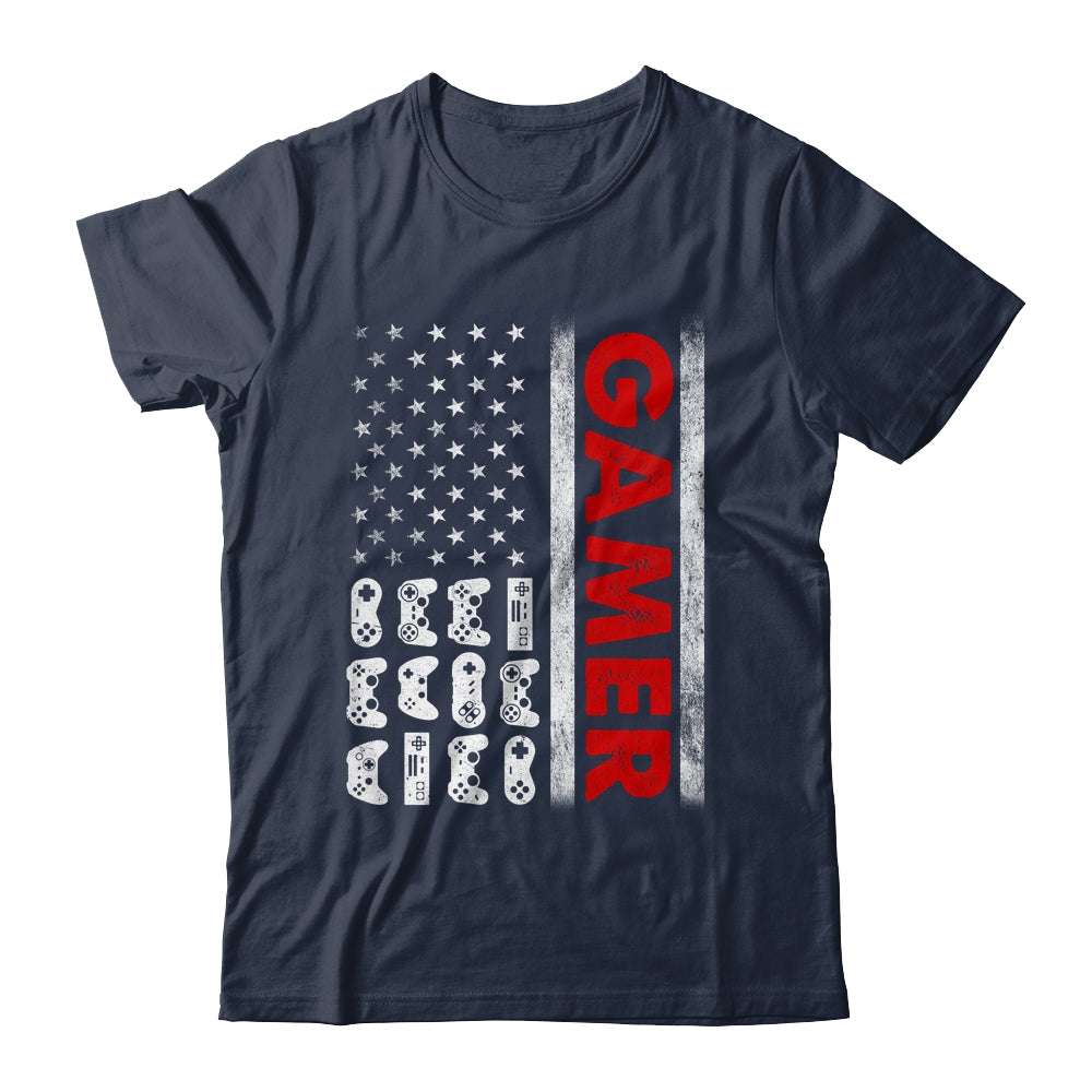 American Flag Funny Gamer Video Games Boys Men Gaming Shirt & Hoodie | siriusteestore
