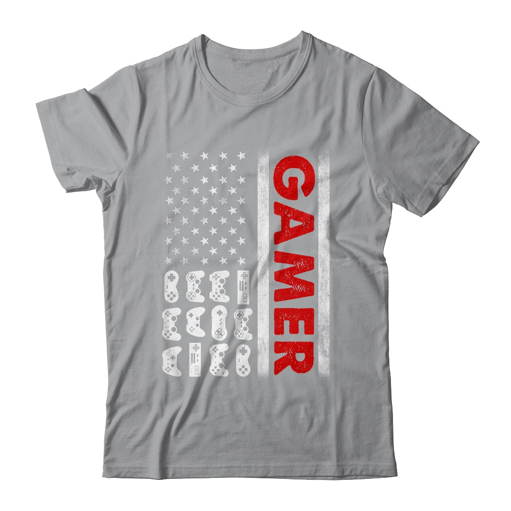 American Flag Funny Gamer Video Games Boys Men Gaming Shirt & Hoodie | siriusteestore