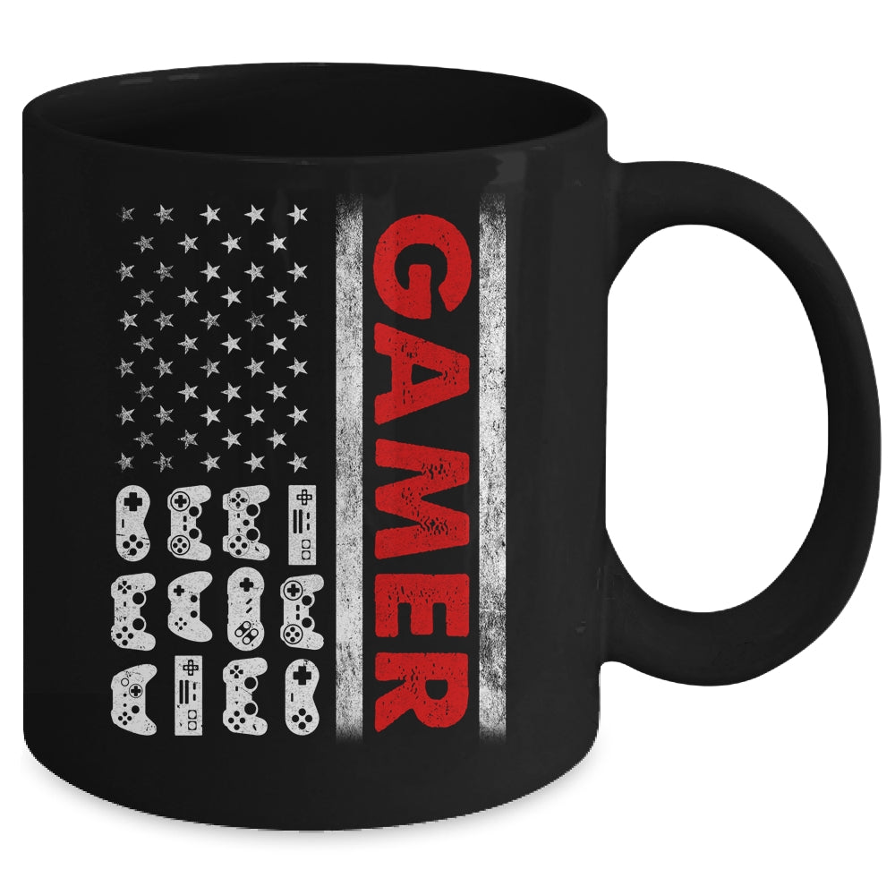 American Flag Funny Gamer Video Games Boys Men Gaming Mug | siriusteestore