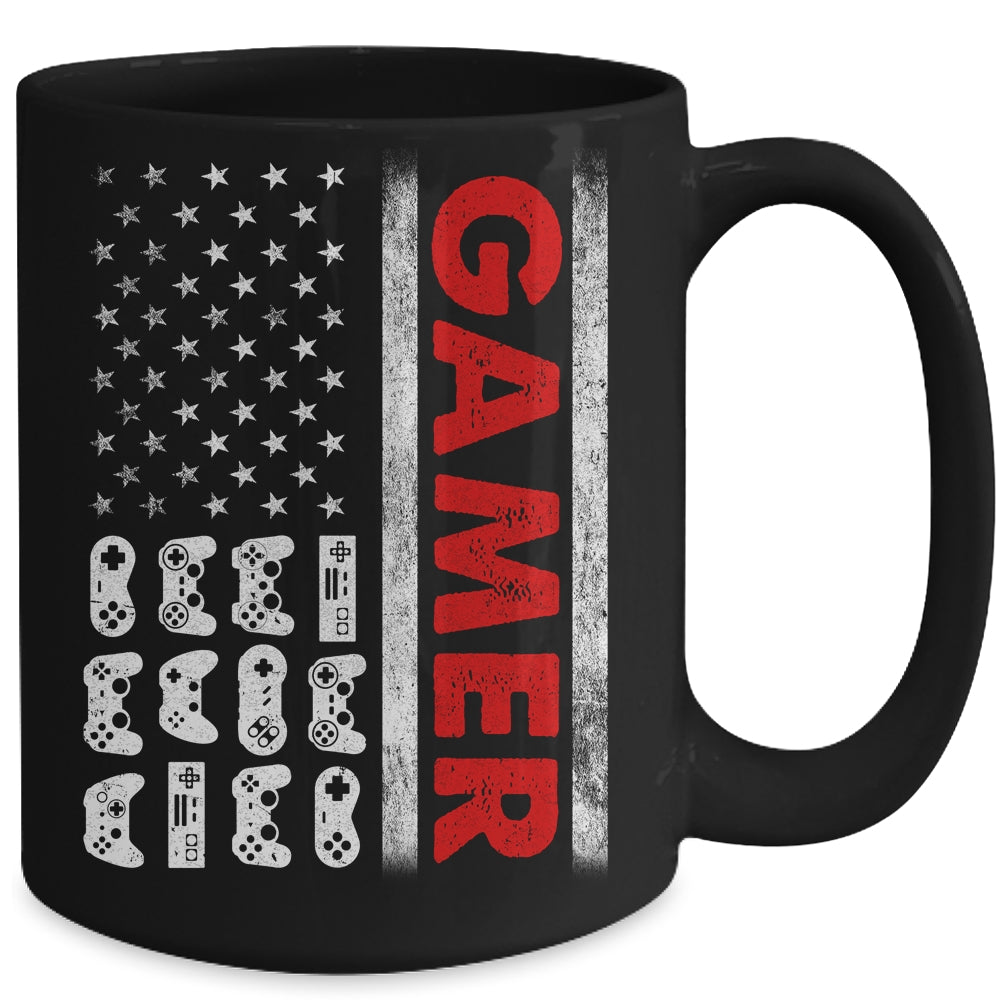 American Flag Funny Gamer Video Games Boys Men Gaming Mug | siriusteestore
