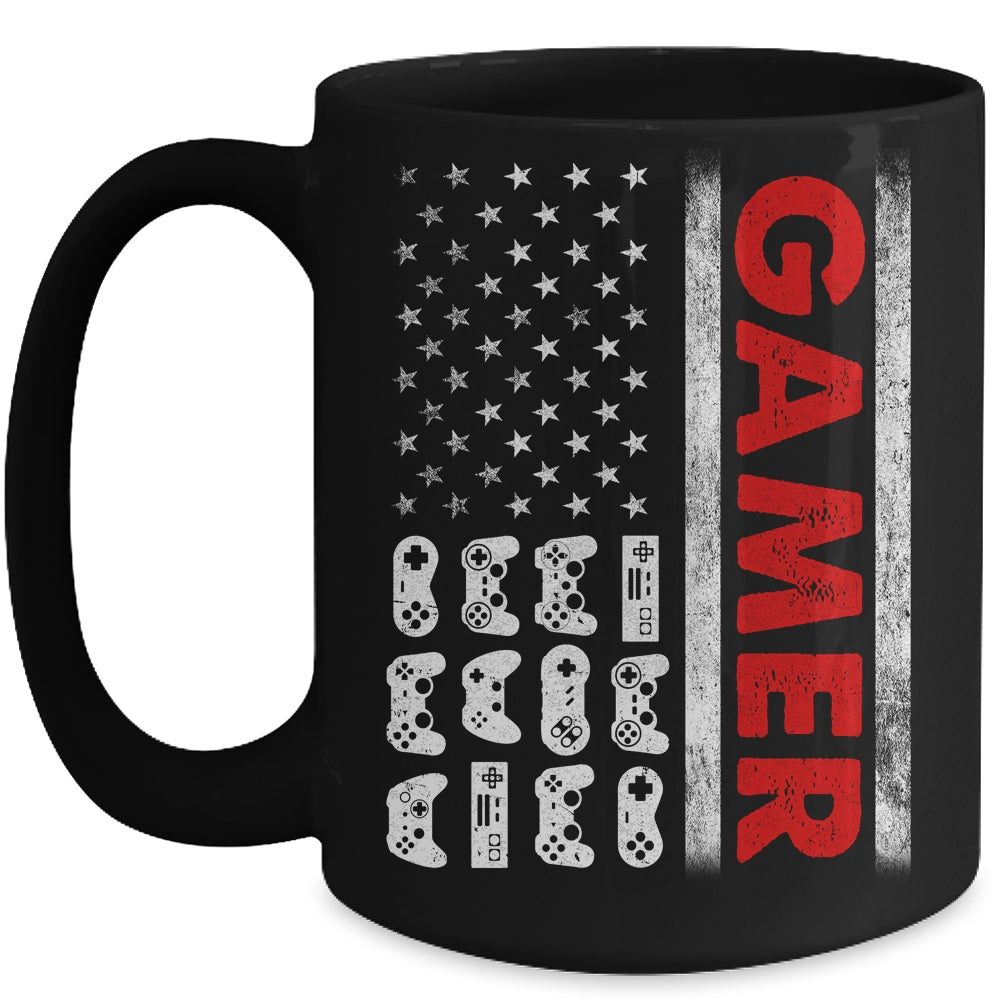 American Flag Funny Gamer Video Games Boys Men Gaming Mug | siriusteestore