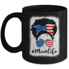 American Flag Mom Life Bleached 4th Of July Black Women Mug | siriusteestore