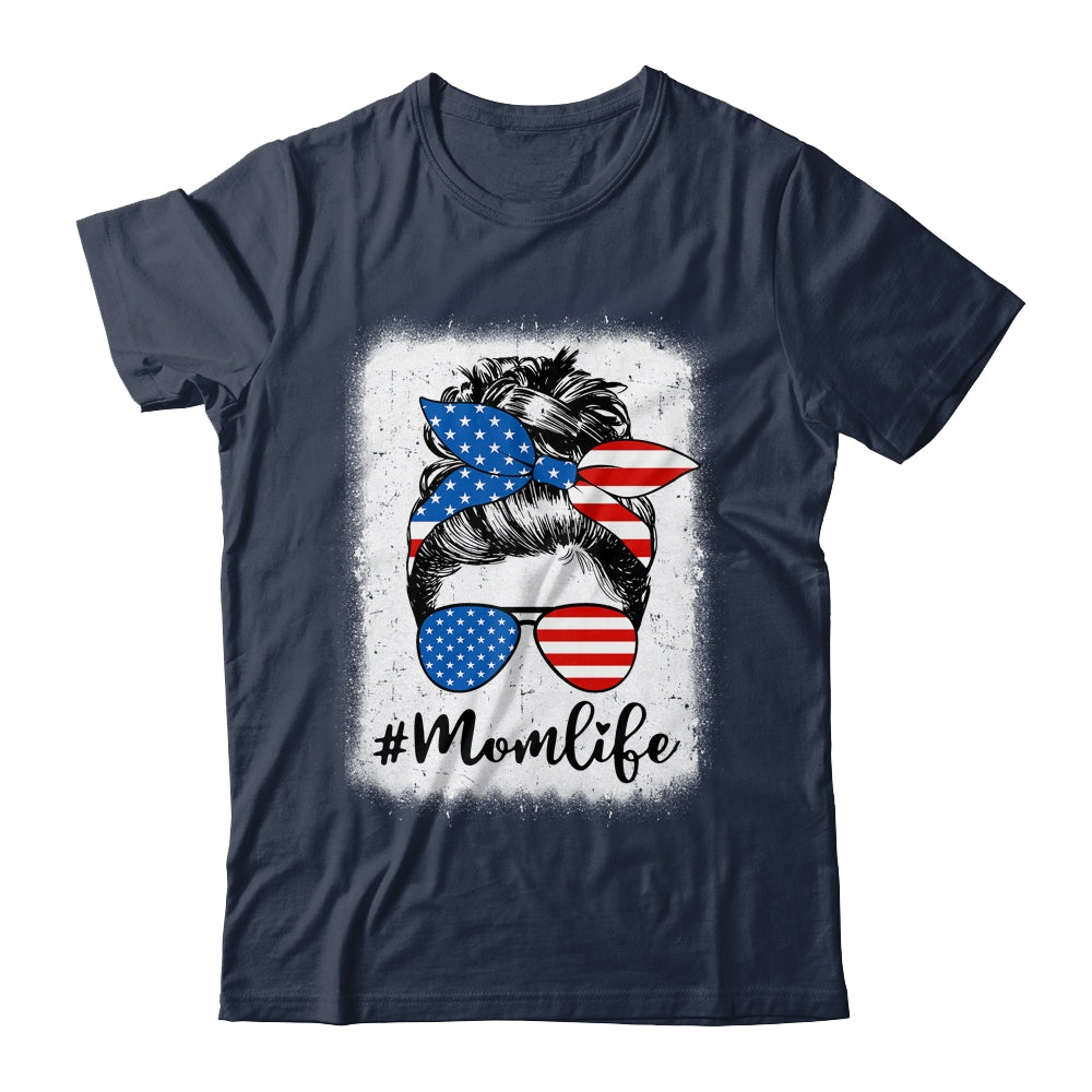 American Flag Mom Life Bleached Mother's 4th Of July Funny Shirt & Tank Top | siriusteestore