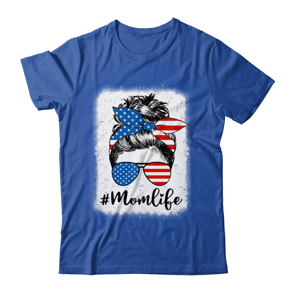 American Flag Mom Life Bleached Mother's 4th Of July Funny Shirt & Tank Top | siriusteestore