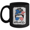 American Flag Mom Life Bleached Mother's 4th Of July Funny Mug | siriusteestore