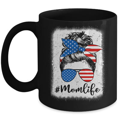 American Flag Mom Life Bleached Mother's 4th Of July Funny Mug | siriusteestore