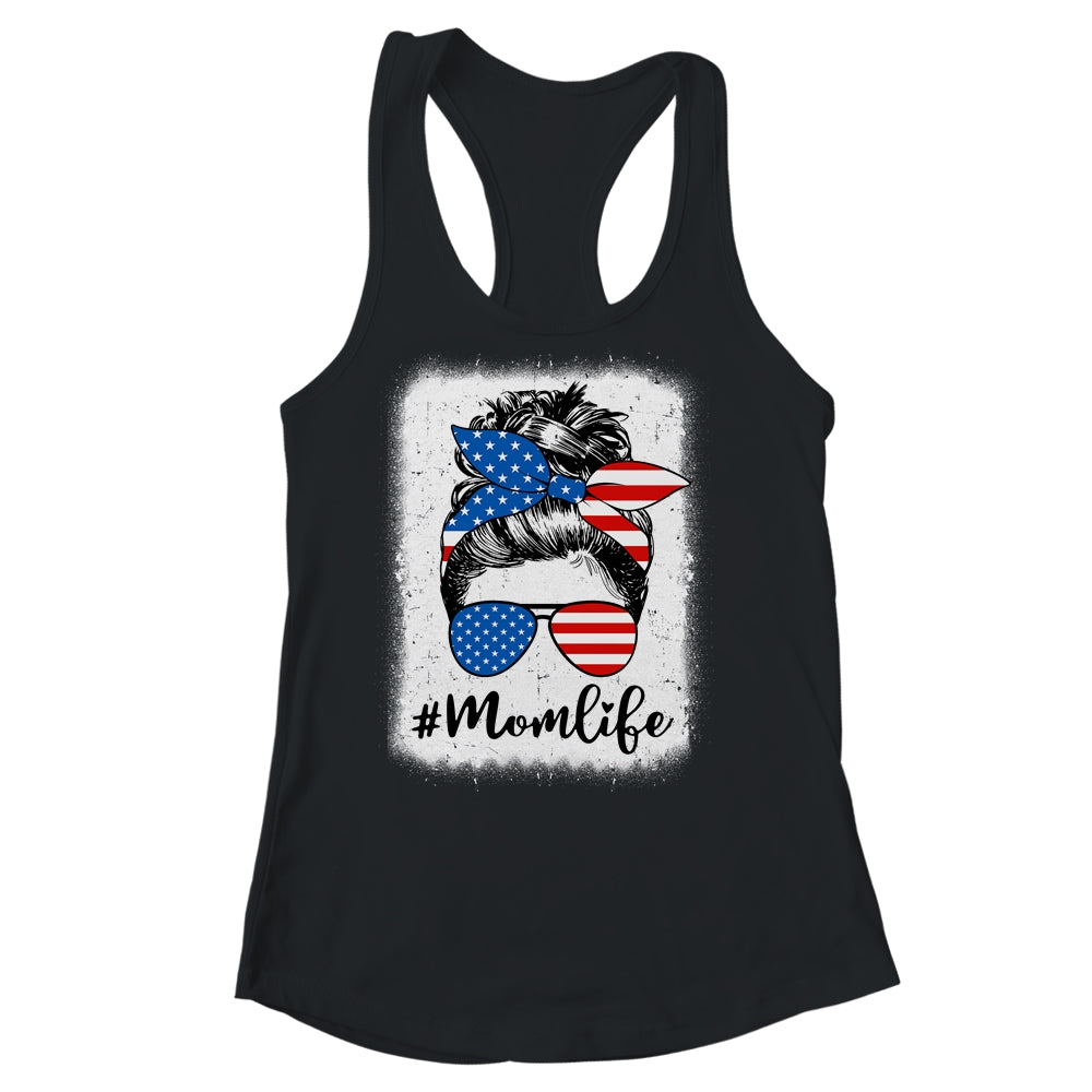 American Flag Mom Life Bleached Mother's 4th Of July Funny Shirt & Tank Top | siriusteestore
