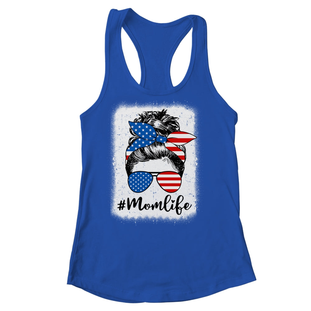 American Flag Mom Life Bleached Mother's 4th Of July Funny Shirt & Tank Top | siriusteestore