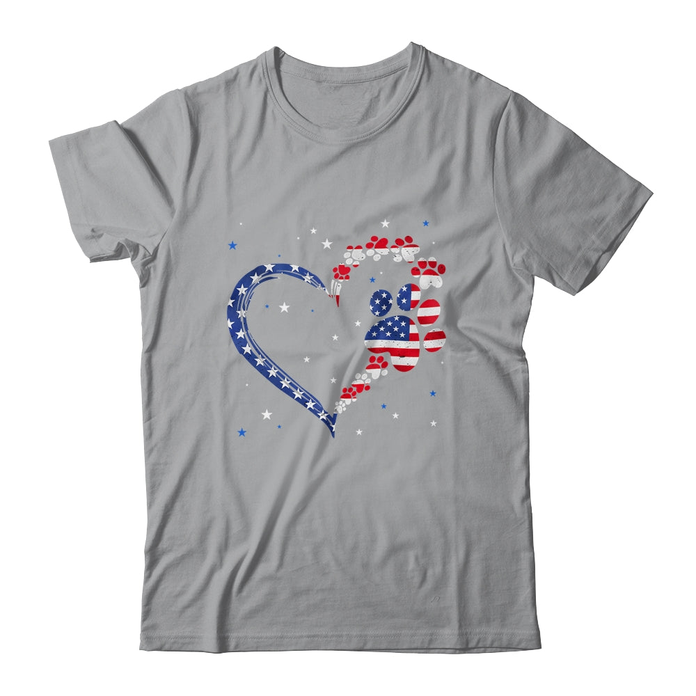 American Flag Patriotic Dog Cat Paw Print 4th Of July Shirt & Tank Top | siriusteestore