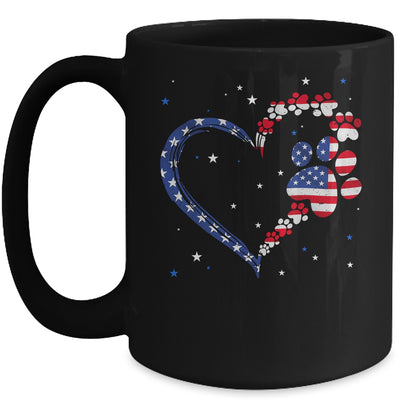 American Flag Patriotic Dog Cat Paw Print 4th Of July Mug | siriusteestore