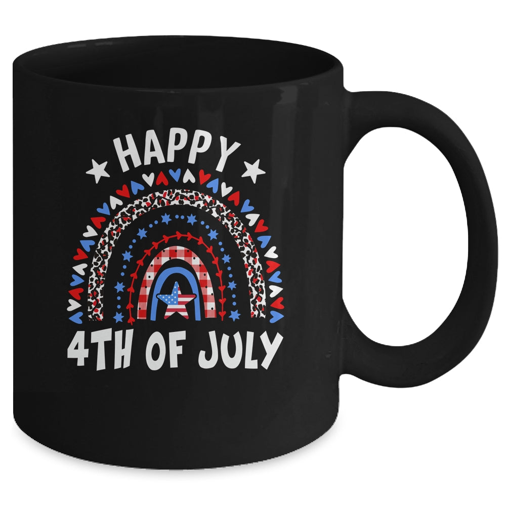 American Flag Rainbow Happy 4th Of July USA Mug | siriusteestore