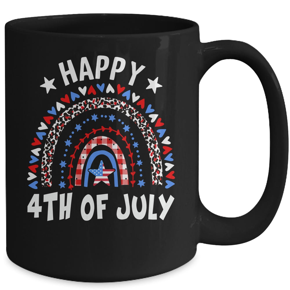 American Flag Rainbow Happy 4th Of July USA Mug | siriusteestore