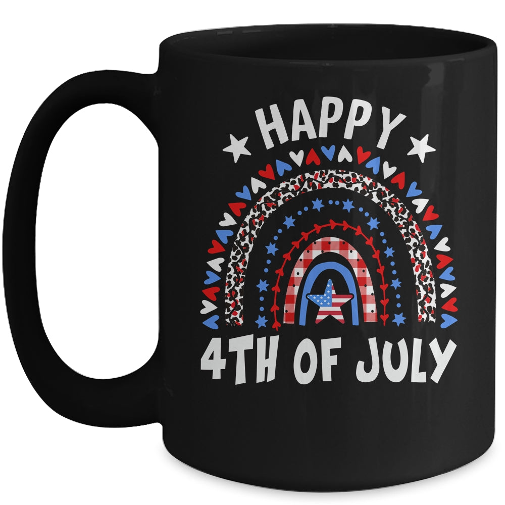 American Flag Rainbow Happy 4th Of July USA Mug | siriusteestore