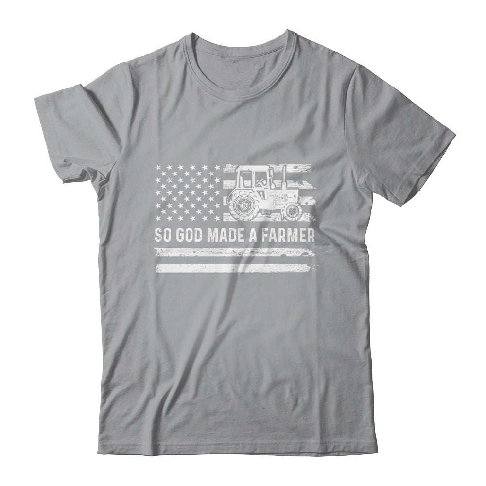American Flag Tractor So God Made A Farmer Shirt & Hoodie | siriusteestore