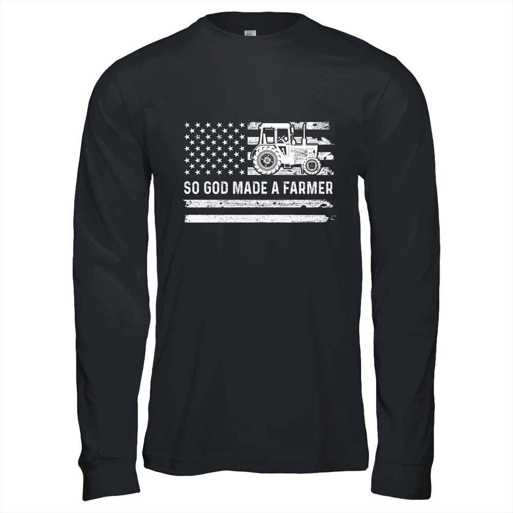 American Flag Tractor So God Made A Farmer Shirt & Hoodie | siriusteestore