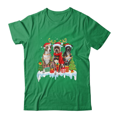 American Pitbull Terrier Christmas Lights Santa Elf Reindeer Shirt & Sweatshirt | siriusteestore