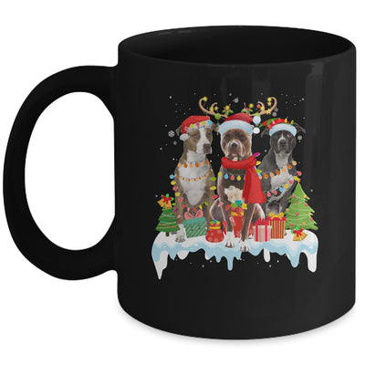 American Pitbull Terrier Christmas Lights Santa Elf Reindeer Mug | siriusteestore