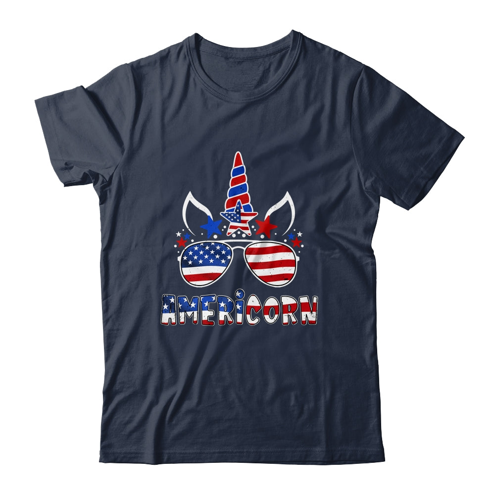 Americorn Unicorn 4th of July Girls Kids American Shirt & Tank Top | siriusteestore