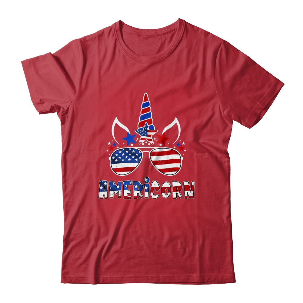 Americorn Unicorn 4th of July Girls Kids American Shirt & Tank Top | siriusteestore
