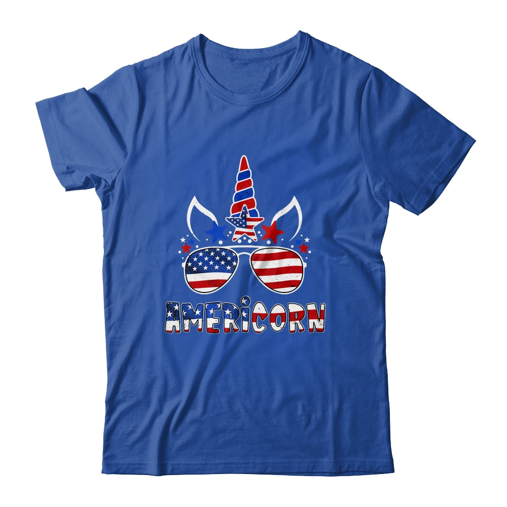 Americorn Unicorn 4th of July Girls Kids American Shirt & Tank Top | siriusteestore