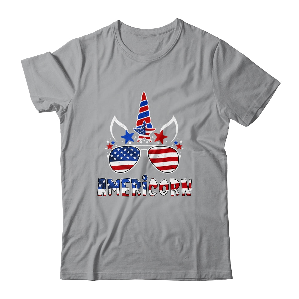 Americorn Unicorn 4th of July Girls Kids American Shirt & Tank Top | siriusteestore