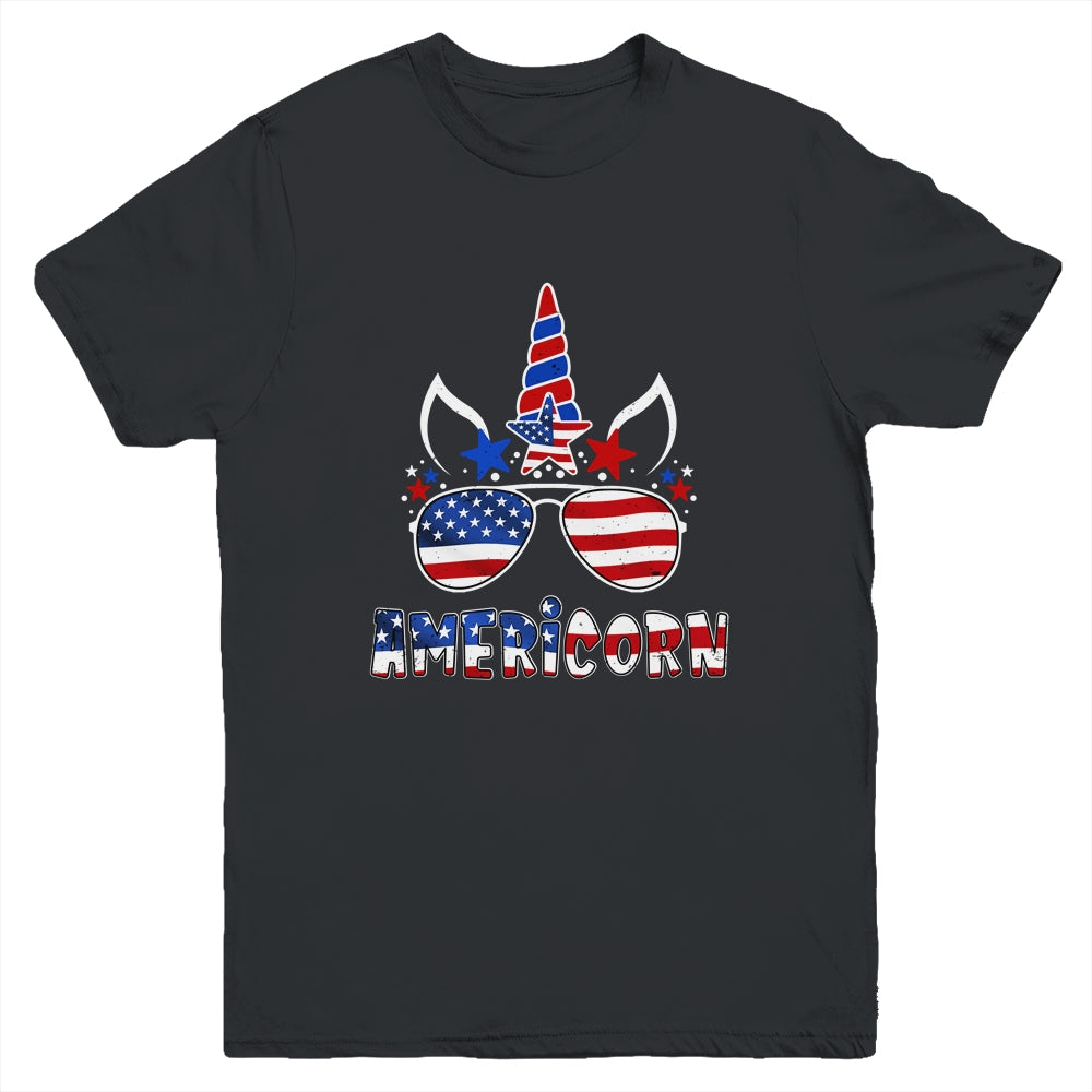 Americorn Unicorn 4th of July Girls Kids American Youth Shirt | siriusteestore