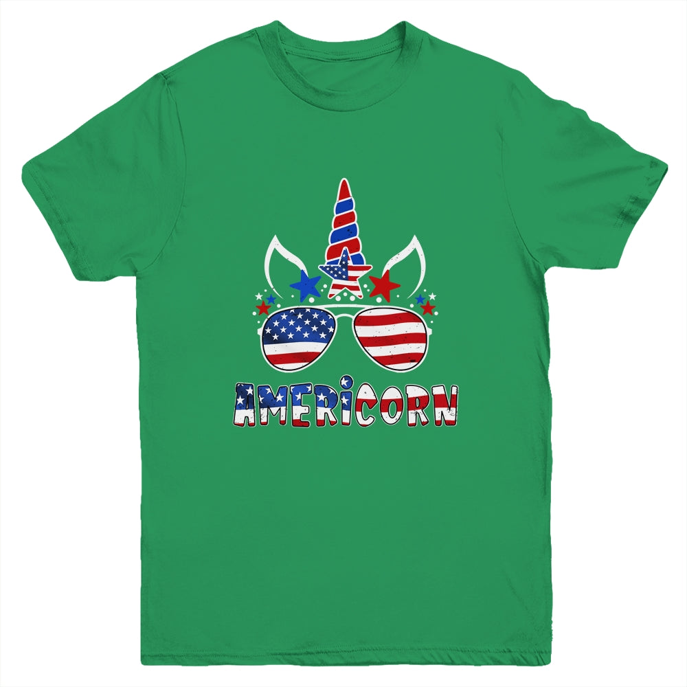 Americorn Unicorn 4th of July Girls Kids American Youth Shirt | siriusteestore