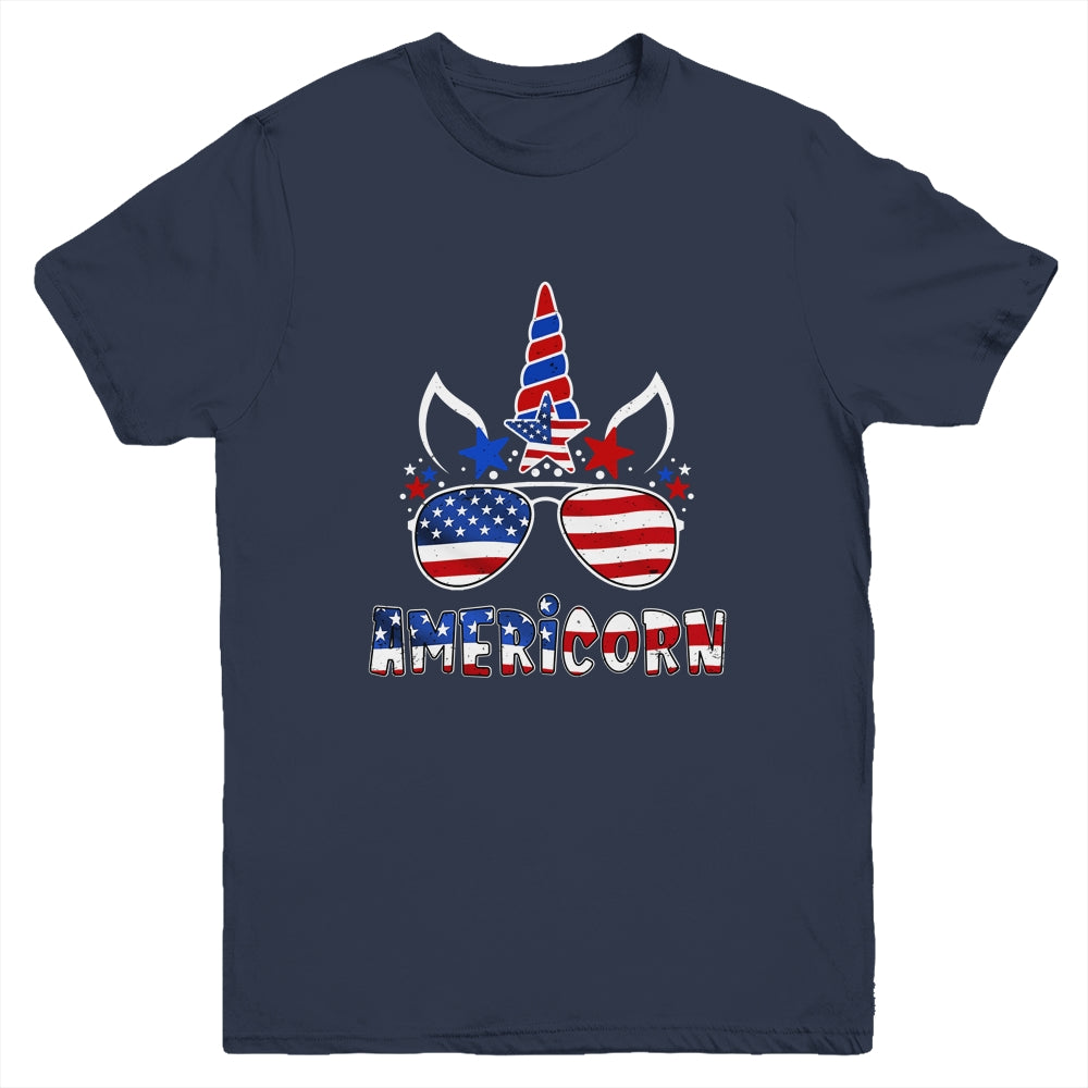Americorn Unicorn 4th of July Girls Kids American Youth Shirt | siriusteestore